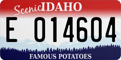 ID license plate E014604