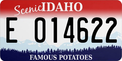 ID license plate E014622