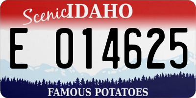 ID license plate E014625