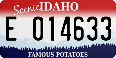 ID license plate E014633