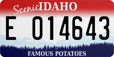 ID license plate E014643