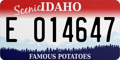ID license plate E014647