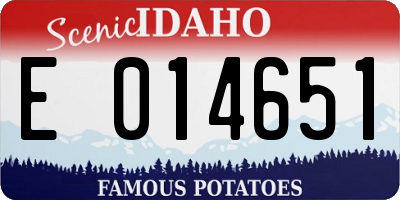 ID license plate E014651