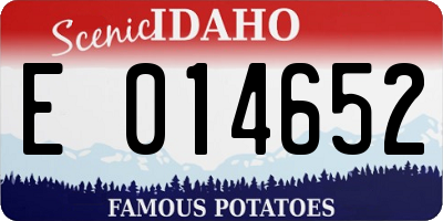 ID license plate E014652