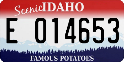 ID license plate E014653