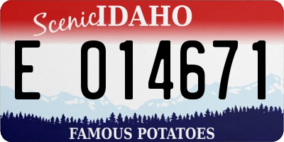 ID license plate E014671