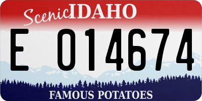 ID license plate E014674