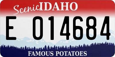 ID license plate E014684