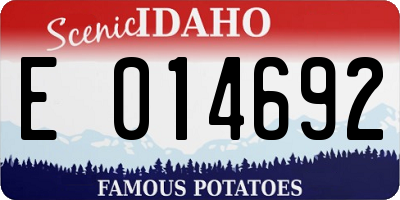 ID license plate E014692