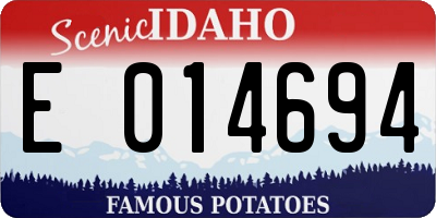 ID license plate E014694