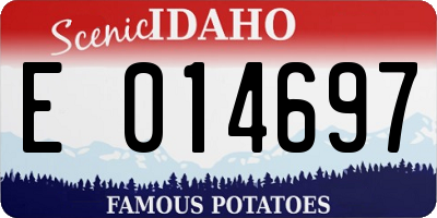 ID license plate E014697