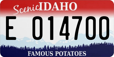 ID license plate E014700
