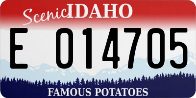 ID license plate E014705