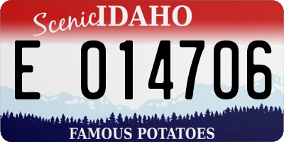 ID license plate E014706