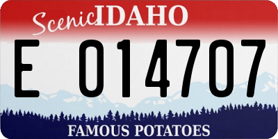 ID license plate E014707