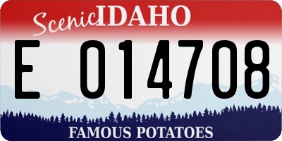 ID license plate E014708