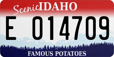 ID license plate E014709