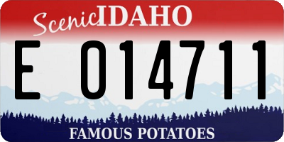 ID license plate E014711