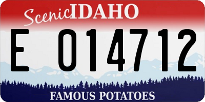 ID license plate E014712