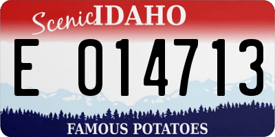 ID license plate E014713