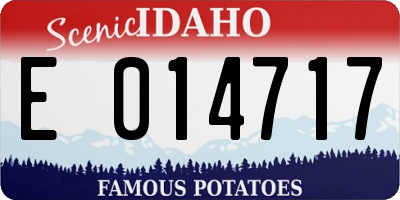ID license plate E014717