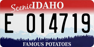 ID license plate E014719