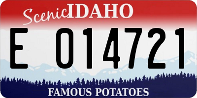 ID license plate E014721