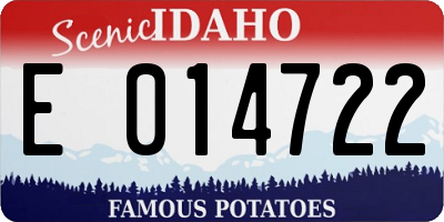 ID license plate E014722
