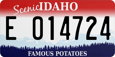 ID license plate E014724