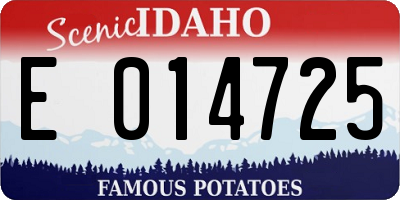 ID license plate E014725