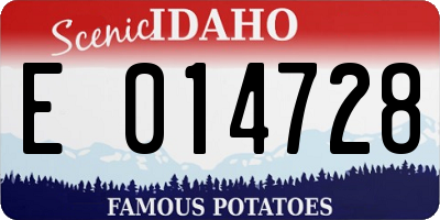 ID license plate E014728
