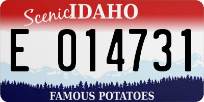 ID license plate E014731
