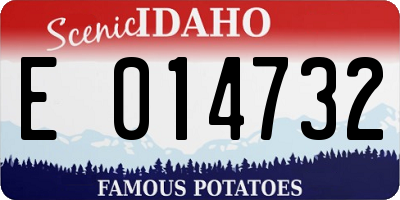 ID license plate E014732