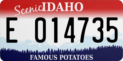 ID license plate E014735