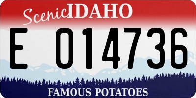 ID license plate E014736