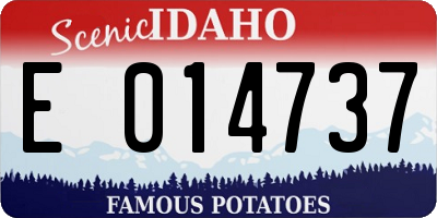ID license plate E014737