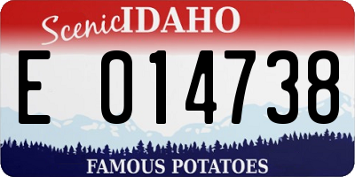 ID license plate E014738