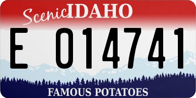 ID license plate E014741