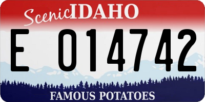 ID license plate E014742