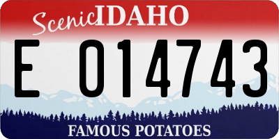 ID license plate E014743