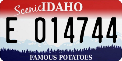 ID license plate E014744