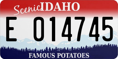 ID license plate E014745