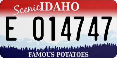 ID license plate E014747