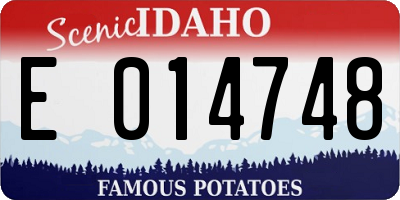 ID license plate E014748