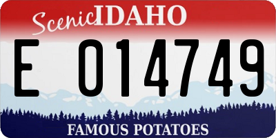 ID license plate E014749
