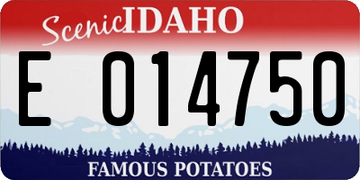 ID license plate E014750