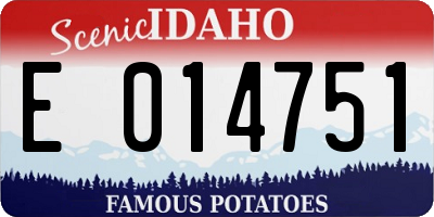ID license plate E014751