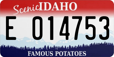 ID license plate E014753