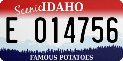 ID license plate E014756