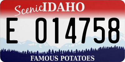 ID license plate E014758